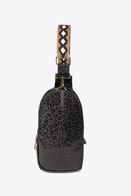 Printed Leather Sling Bag - Olive Ave