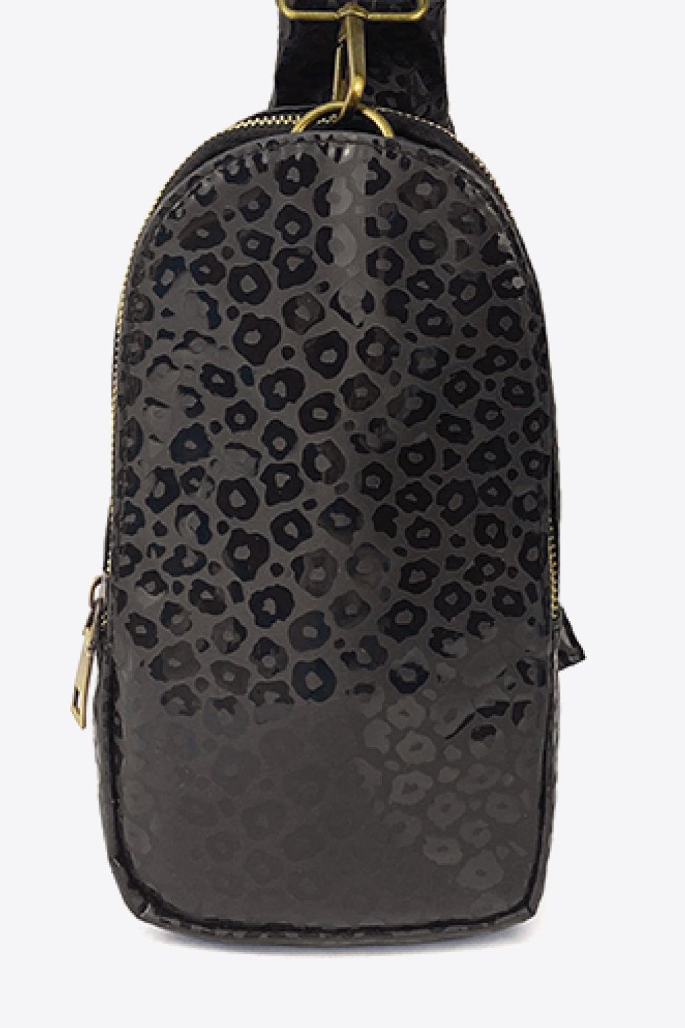 Printed Leather Sling Bag - Olive Ave