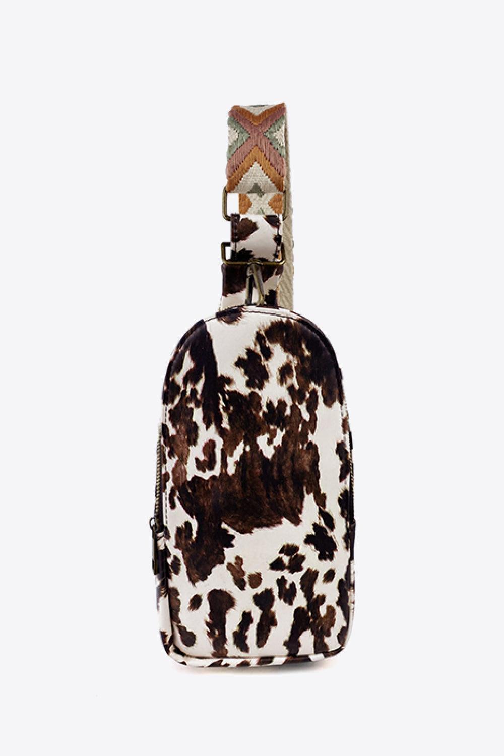 Printed Leather Sling Bag - Olive Ave