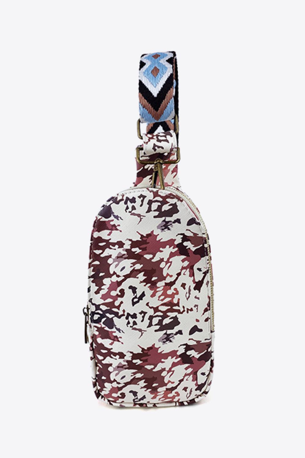 Printed Leather Sling Bag - Olive Ave