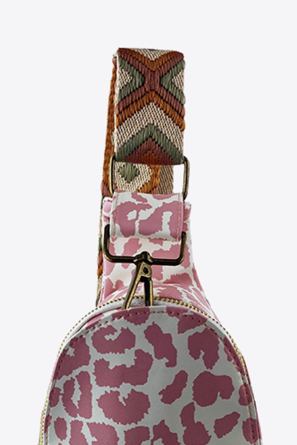 Printed Leather Sling Bag - Olive Ave