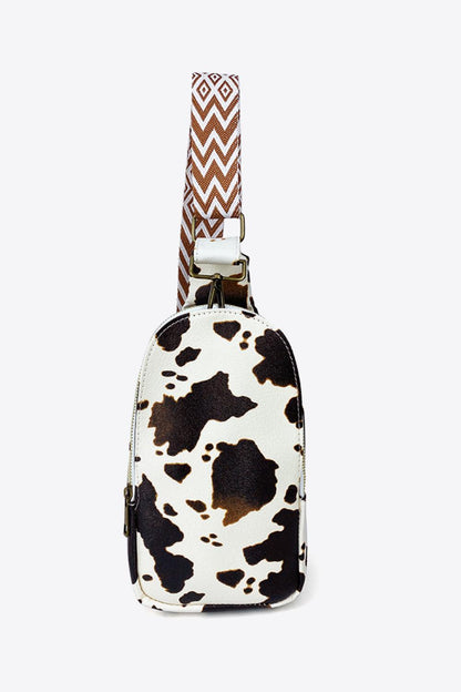 Printed Leather Sling Bag - Olive Ave