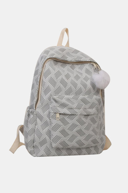 Printed Polyester Large Backpack - Olive Ave