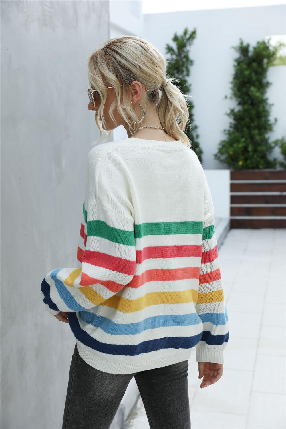 Rainbow Stripe Sweater - Olive Ave