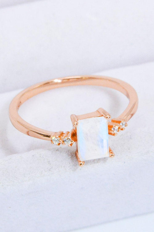 Rectangle Natural Moonstone Ring - Olive Ave