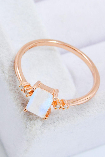 Rectangle Natural Moonstone Ring - Olive Ave