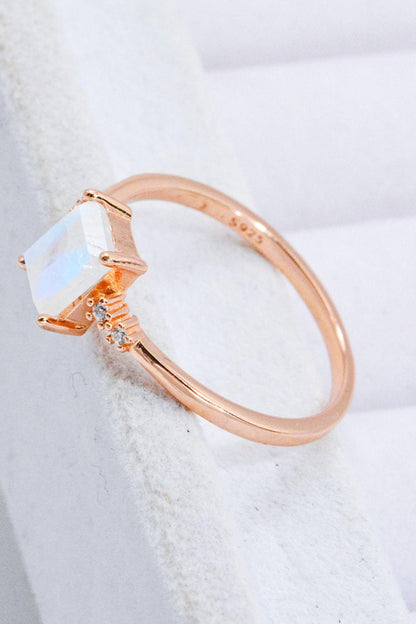 Rectangle Natural Moonstone Ring - Olive Ave