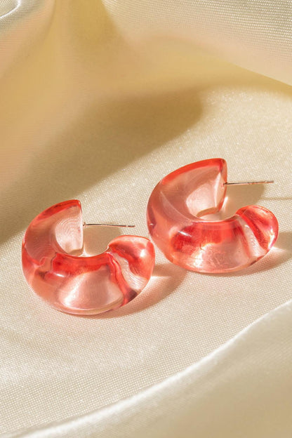 Resin C-Hoop Earrings - Olive Ave