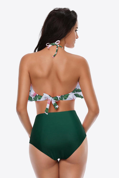 Ruffled Halter Two-Piece Swimsuit - Olive Ave