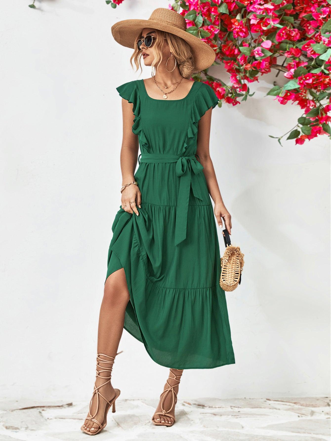 Ruffled Tiered Dress - Olive Ave