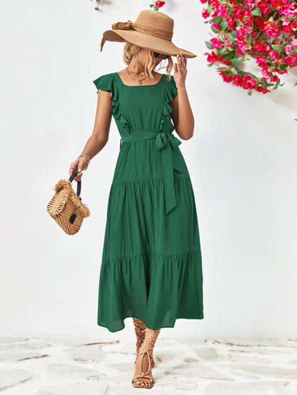 Ruffled Tiered Dress - Olive Ave