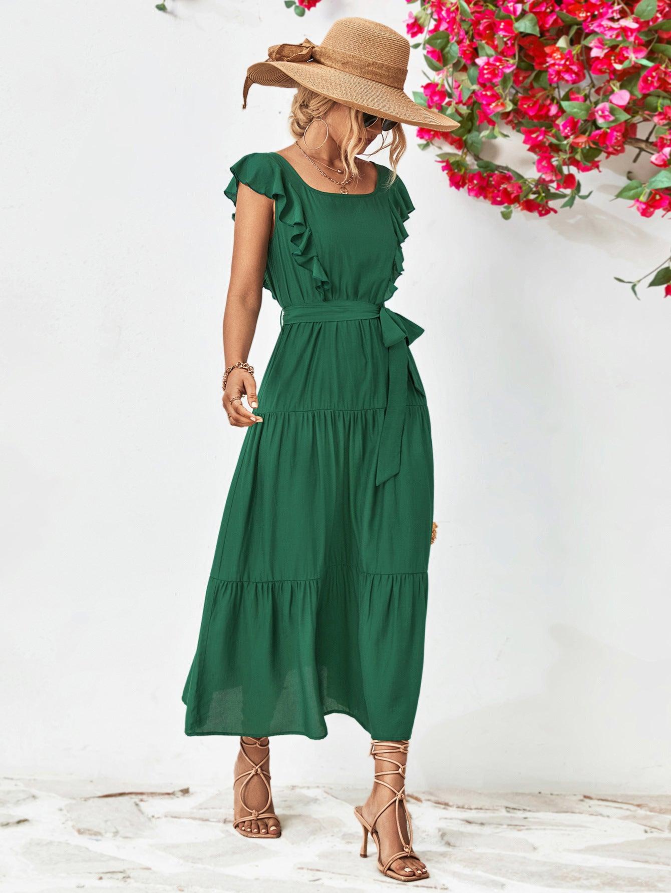 Ruffled Tiered Dress - Olive Ave