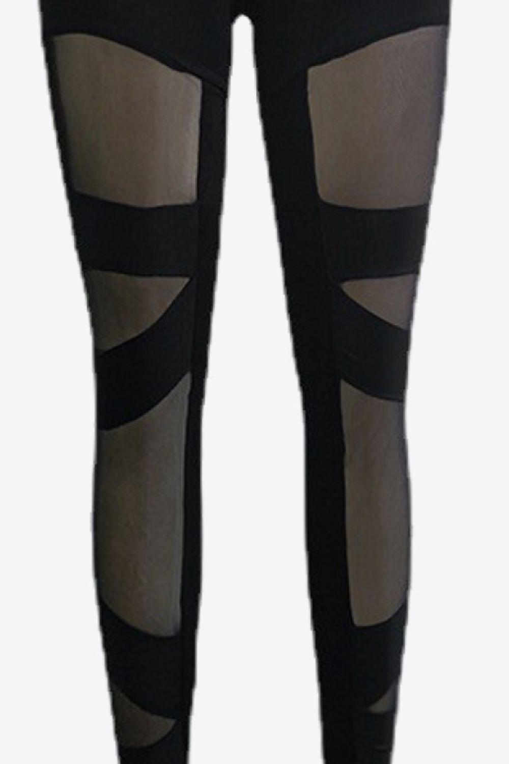 Spliced Mesh Leggings - Olive Ave