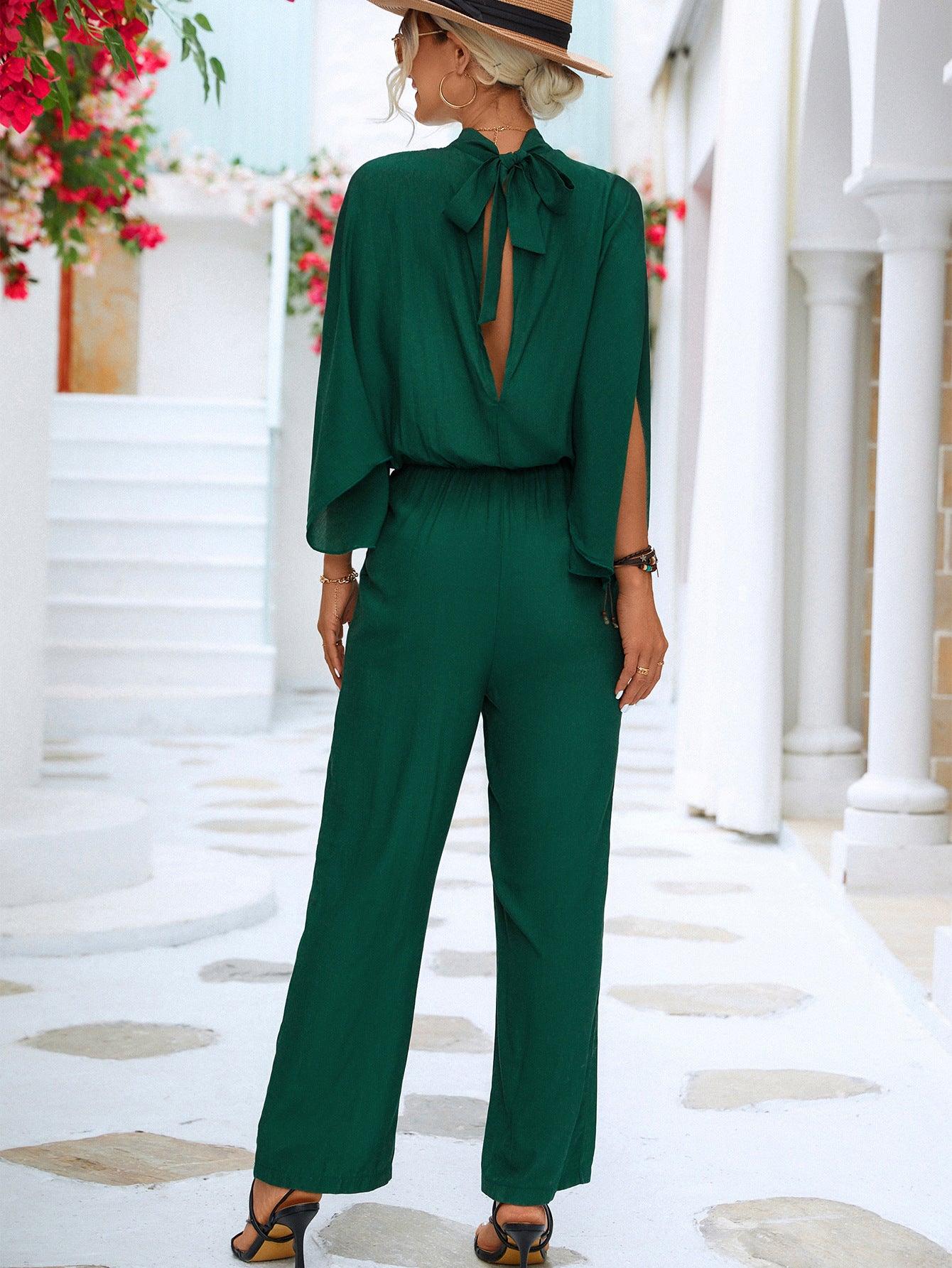 Split Sleeve Jumpsuit - Olive Ave