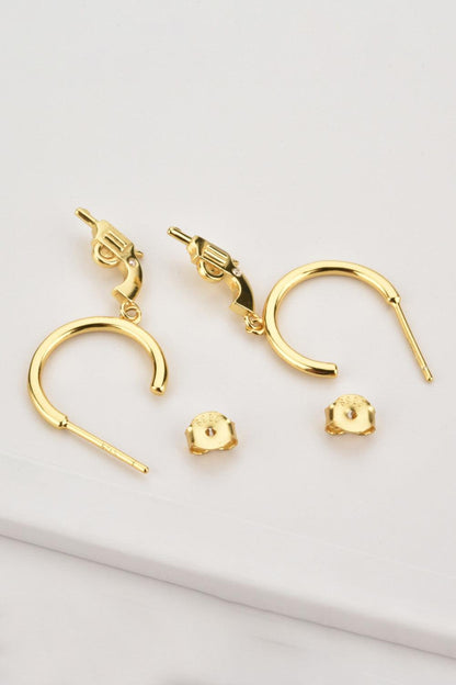 Sterling Silver C-Hoop Gun Drop Earrings - Olive Ave