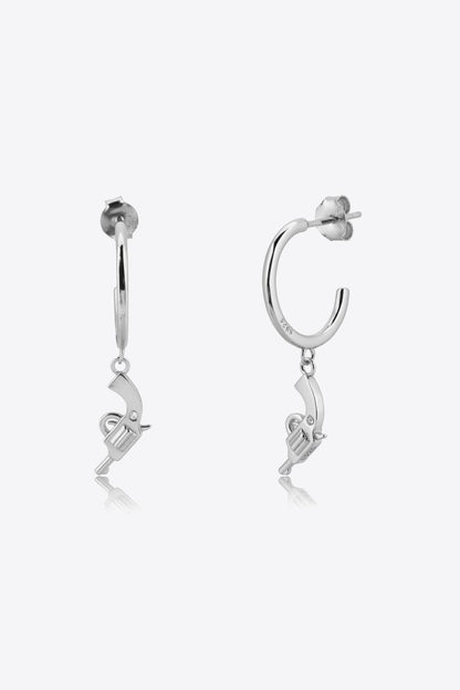 Sterling Silver C-Hoop Gun Drop Earrings - Olive Ave