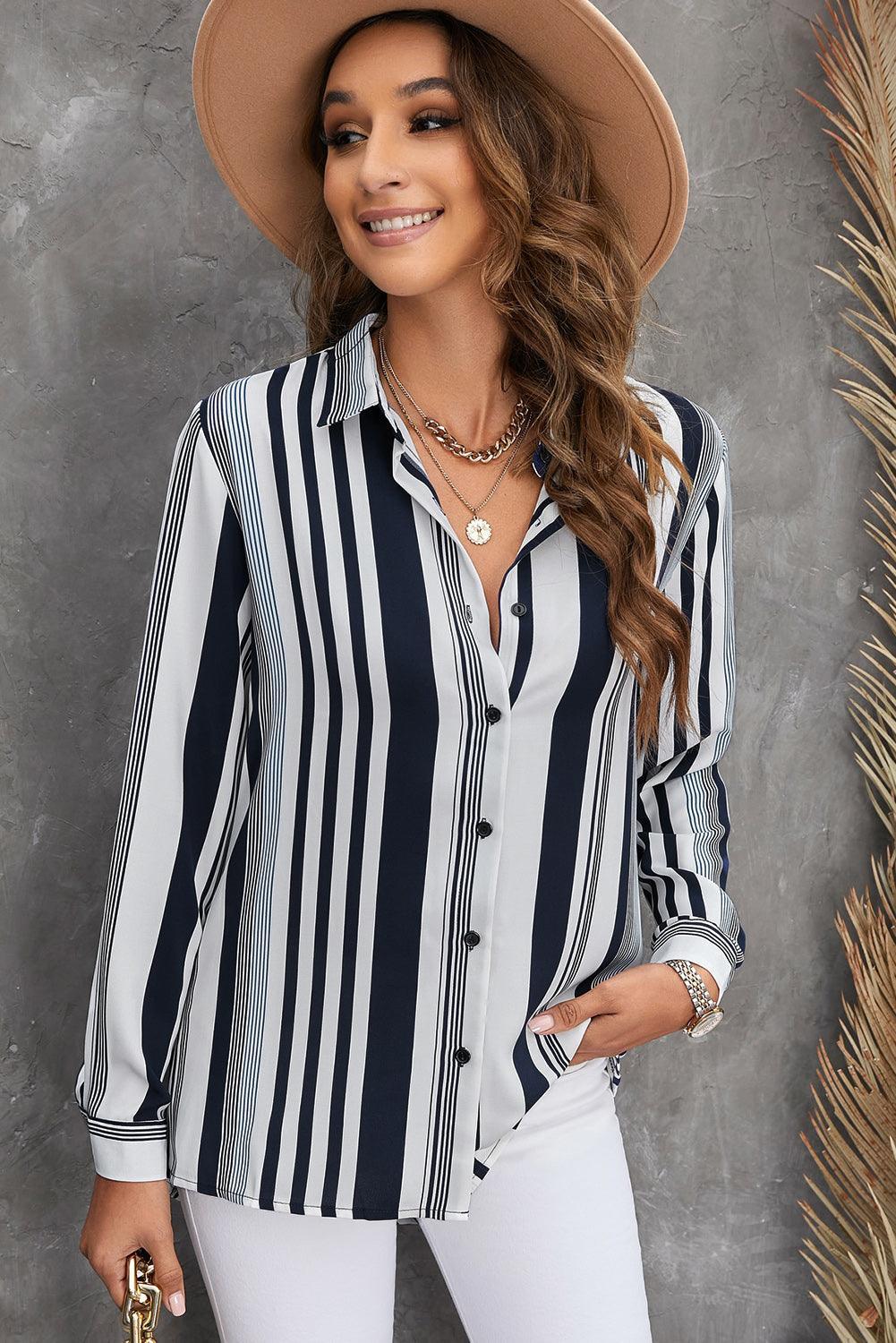 Striped Button-Down Shirt - Olive Ave