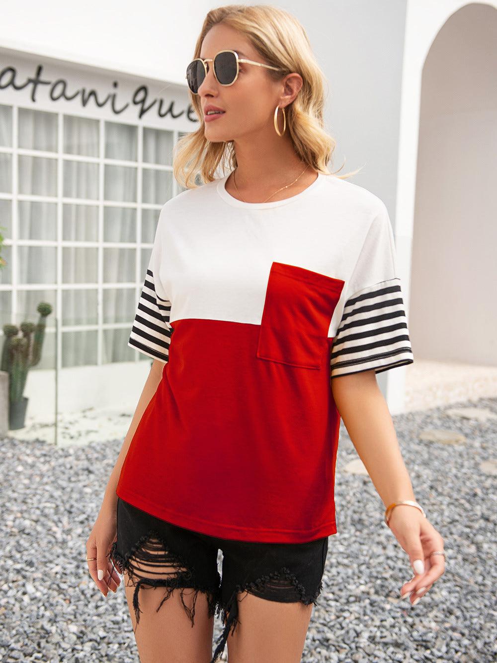 Striped Color Block Tee - Olive Ave