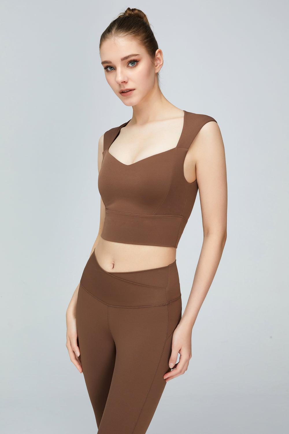 Sweat Absorbing Sleeveless Sports Bra - Olive Ave