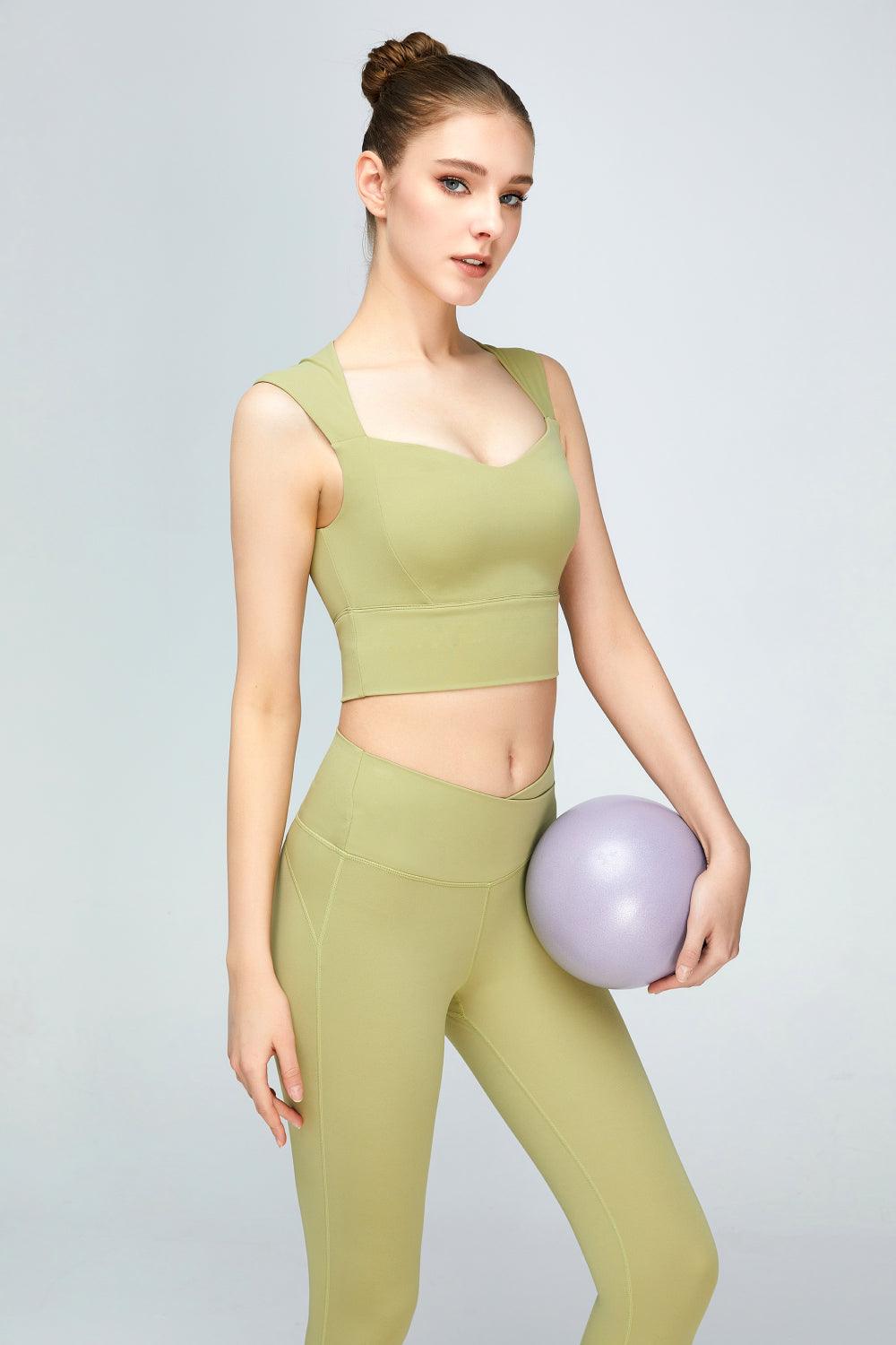 Sweat Absorbing Sleeveless Sports Bra - Olive Ave