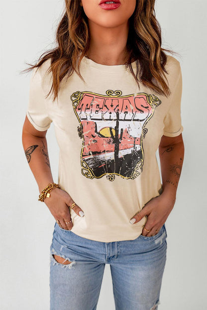TEXAS Graphic Cuffed Tee - Olive Ave