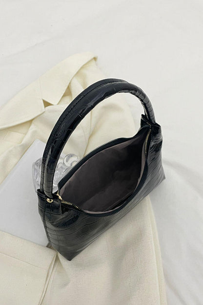 Textured Leather Shoulder Bag - Olive Ave