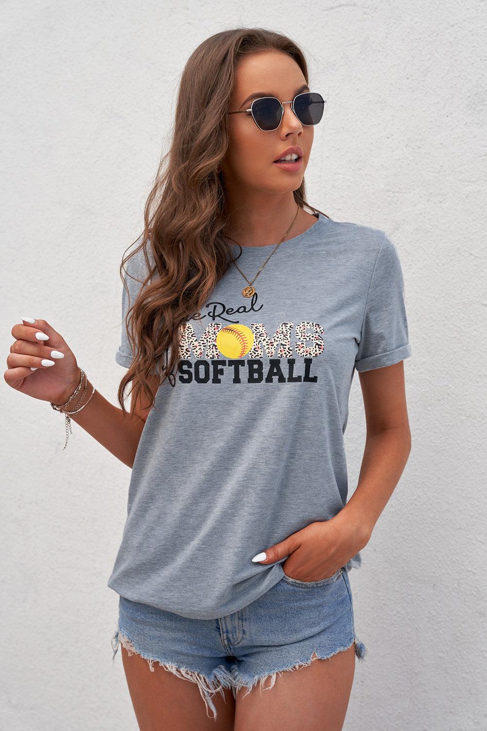 THE REAL MOMS OF SOFTBALL Graphic Tee - Olive Ave