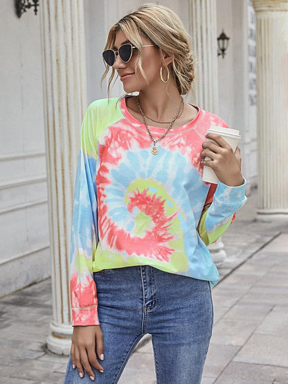 Tie Dye Raglan Sleeve Tee - Olive Ave