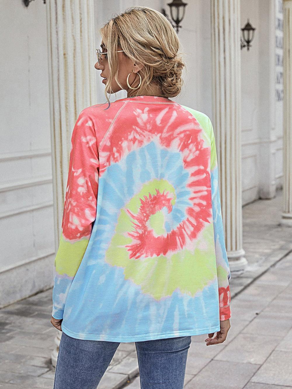 Tie Dye Raglan Sleeve Tee - Olive Ave