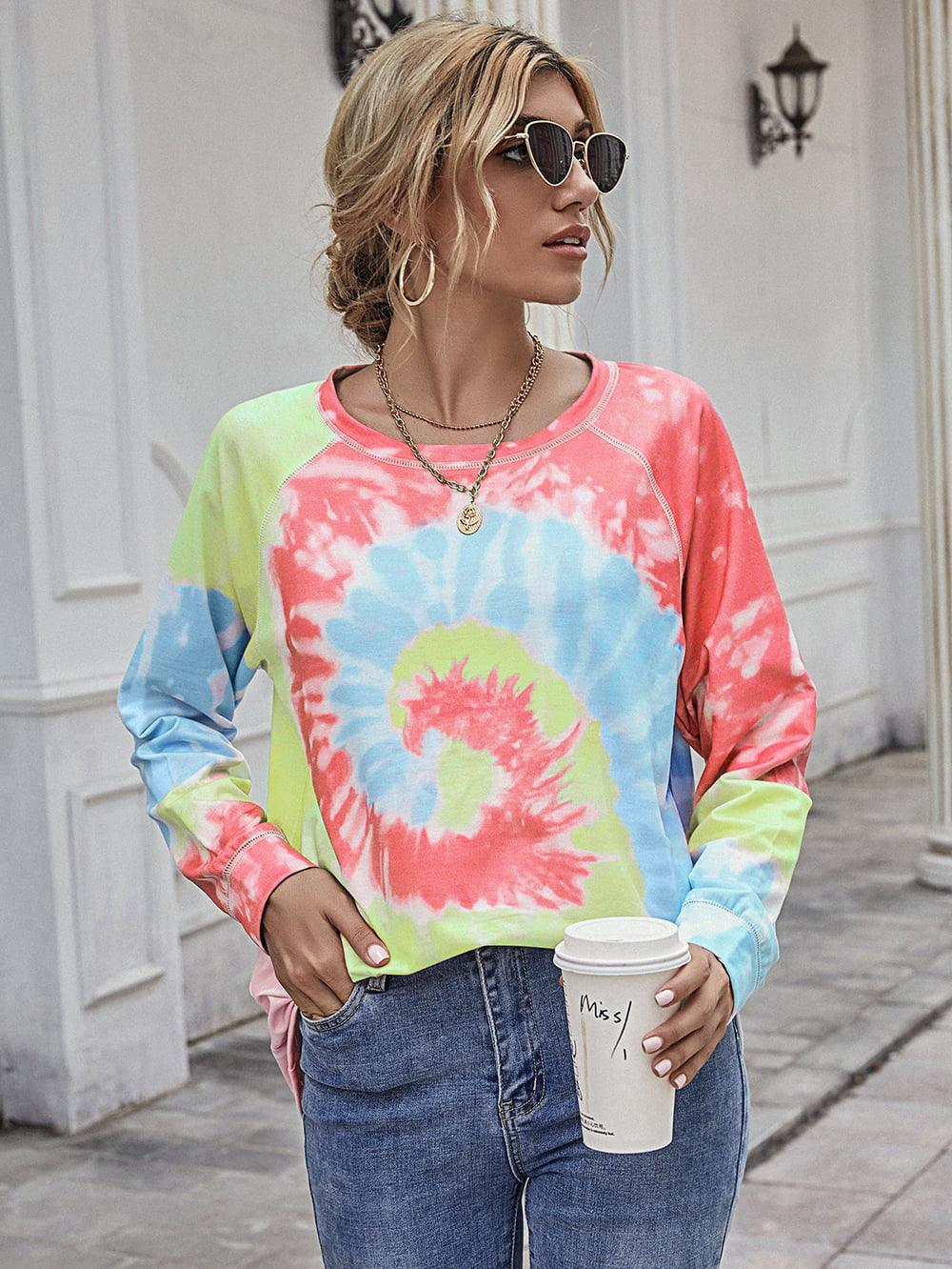 Tie Dye Raglan Sleeve Tee - Olive Ave