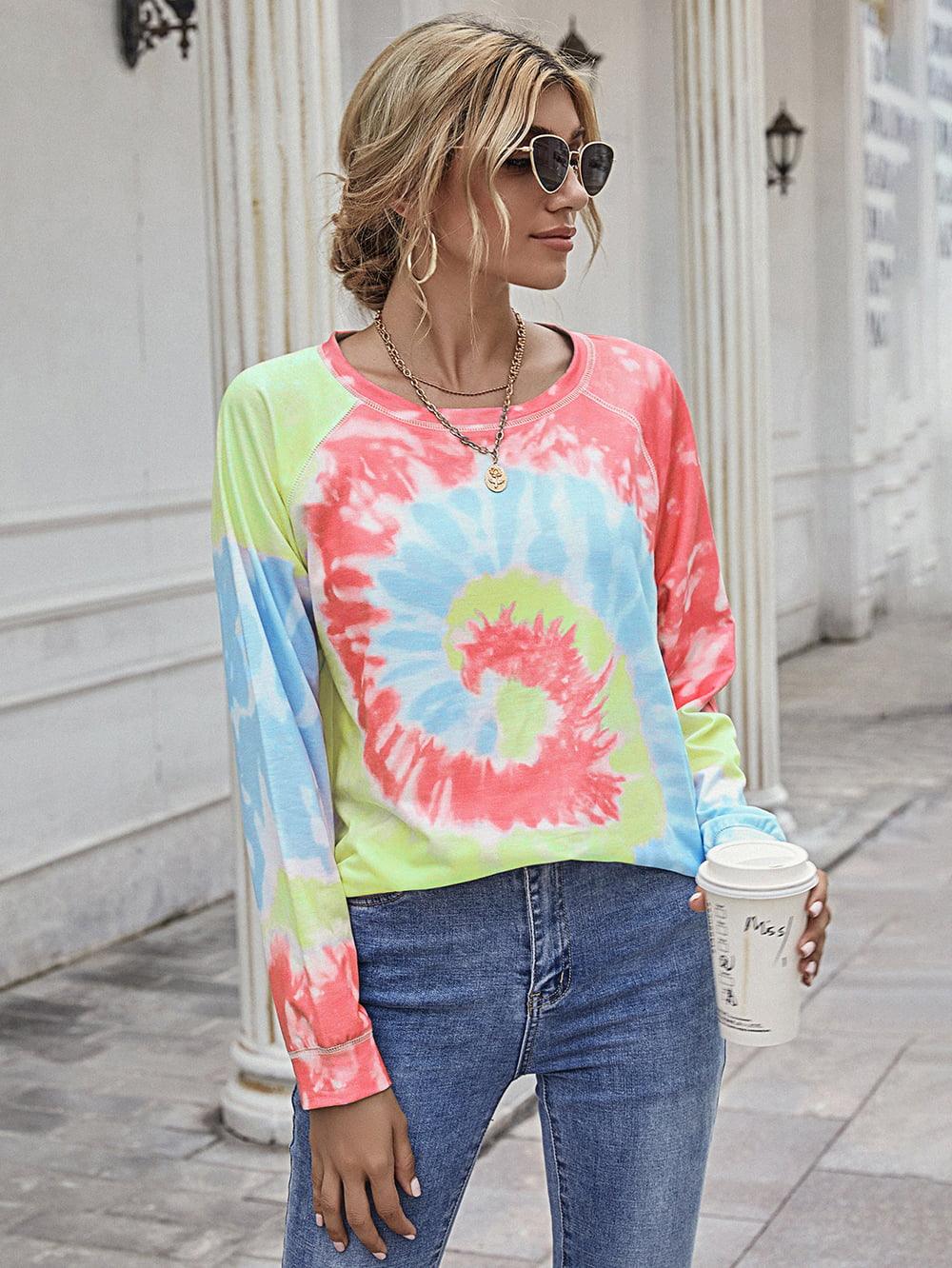 Tie Dye Raglan Sleeve Tee - Olive Ave