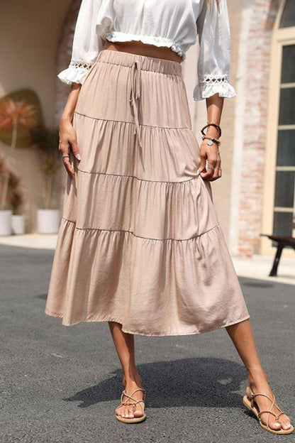 Tiered Midi Skirt - Olive Ave