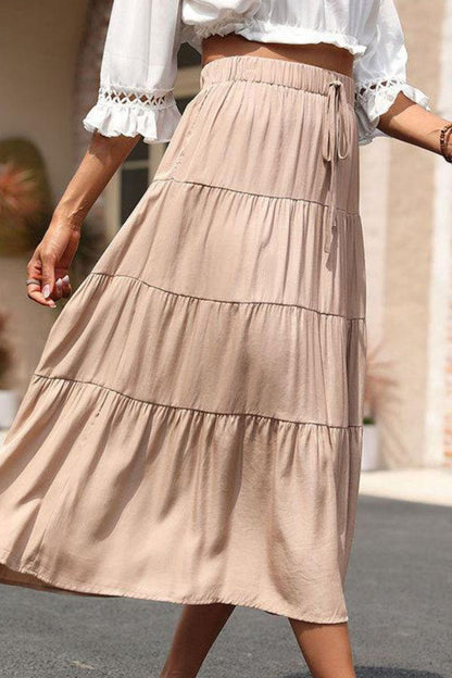 Tiered Midi Skirt - Olive Ave