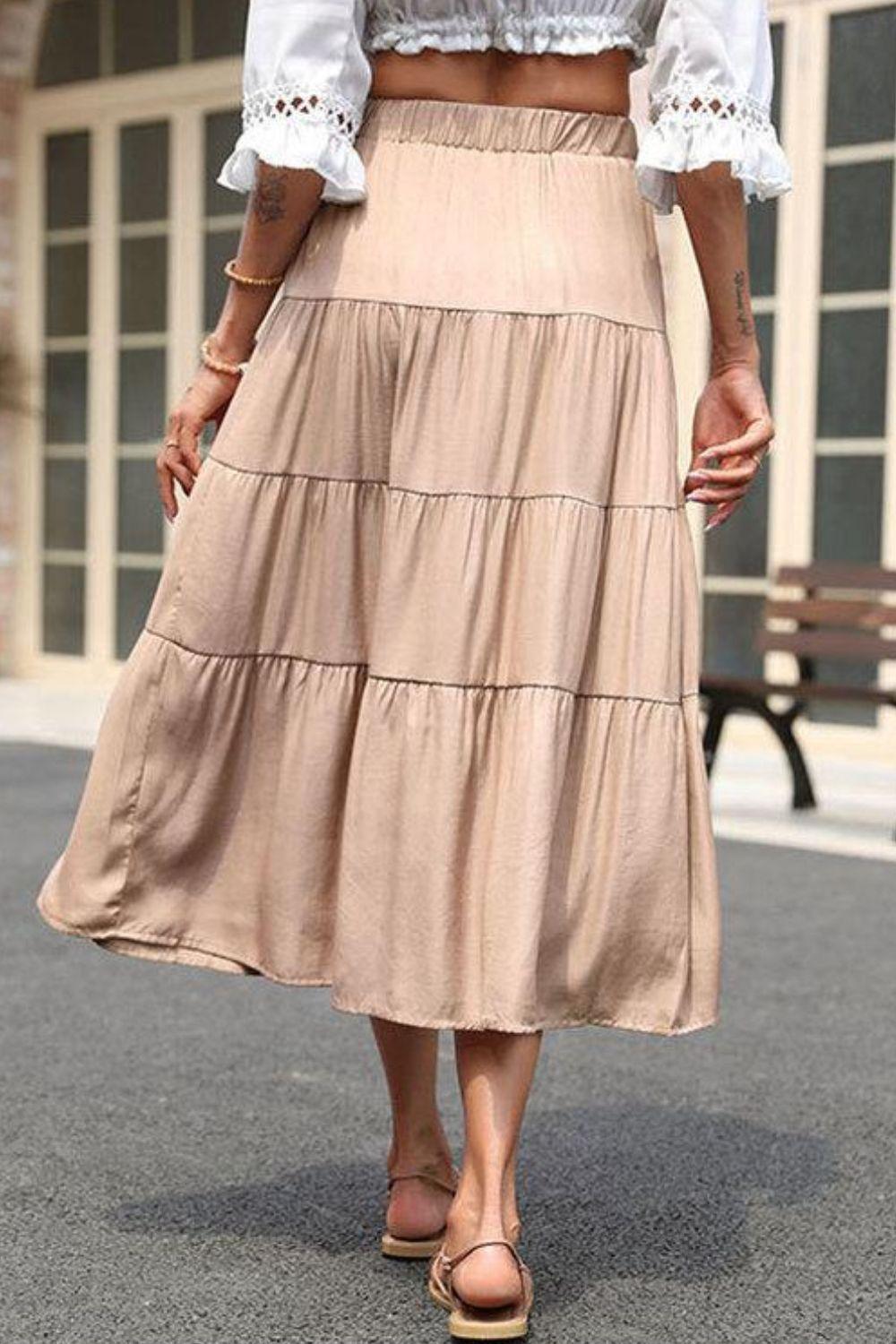 Tiered Midi Skirt - Olive Ave