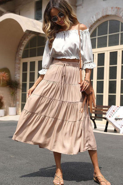 Tiered Midi Skirt - Olive Ave