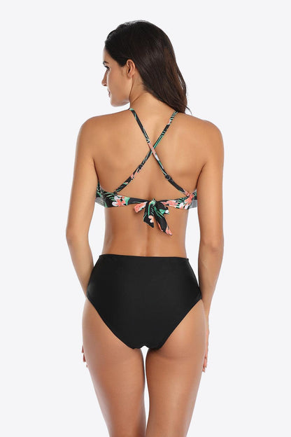 Tropical Ruffled Two-Piece Swimsuit - Olive Ave