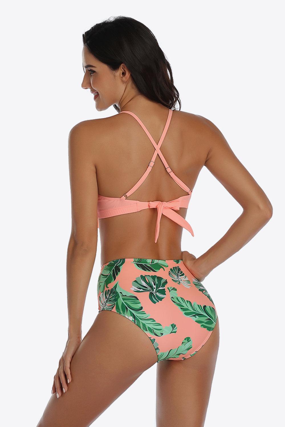 Tropical Ruffled Two-Piece Swimsuit - Olive Ave