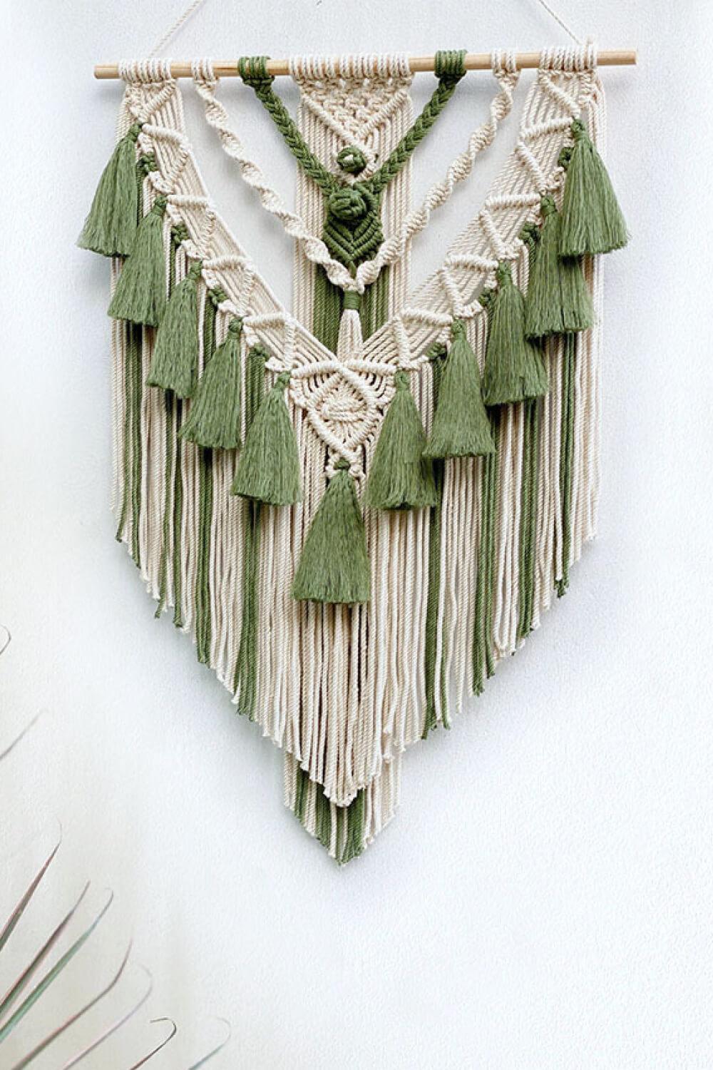 Two-Tone Macrame Wall Hanging - Olive Ave