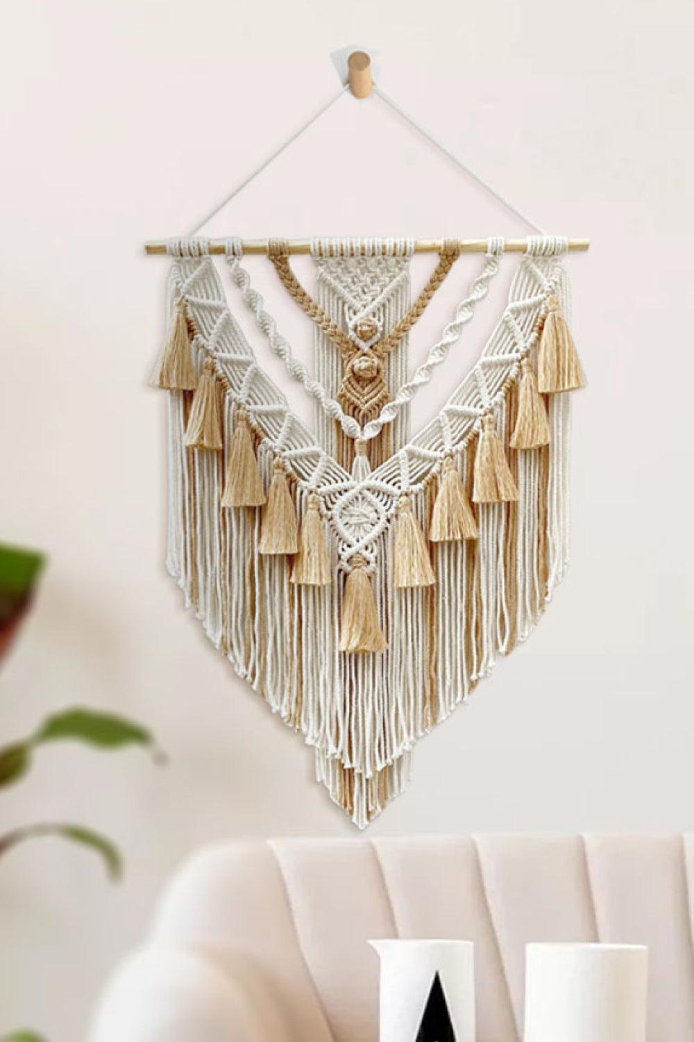 Two-Tone Macrame Wall Hanging - Olive Ave