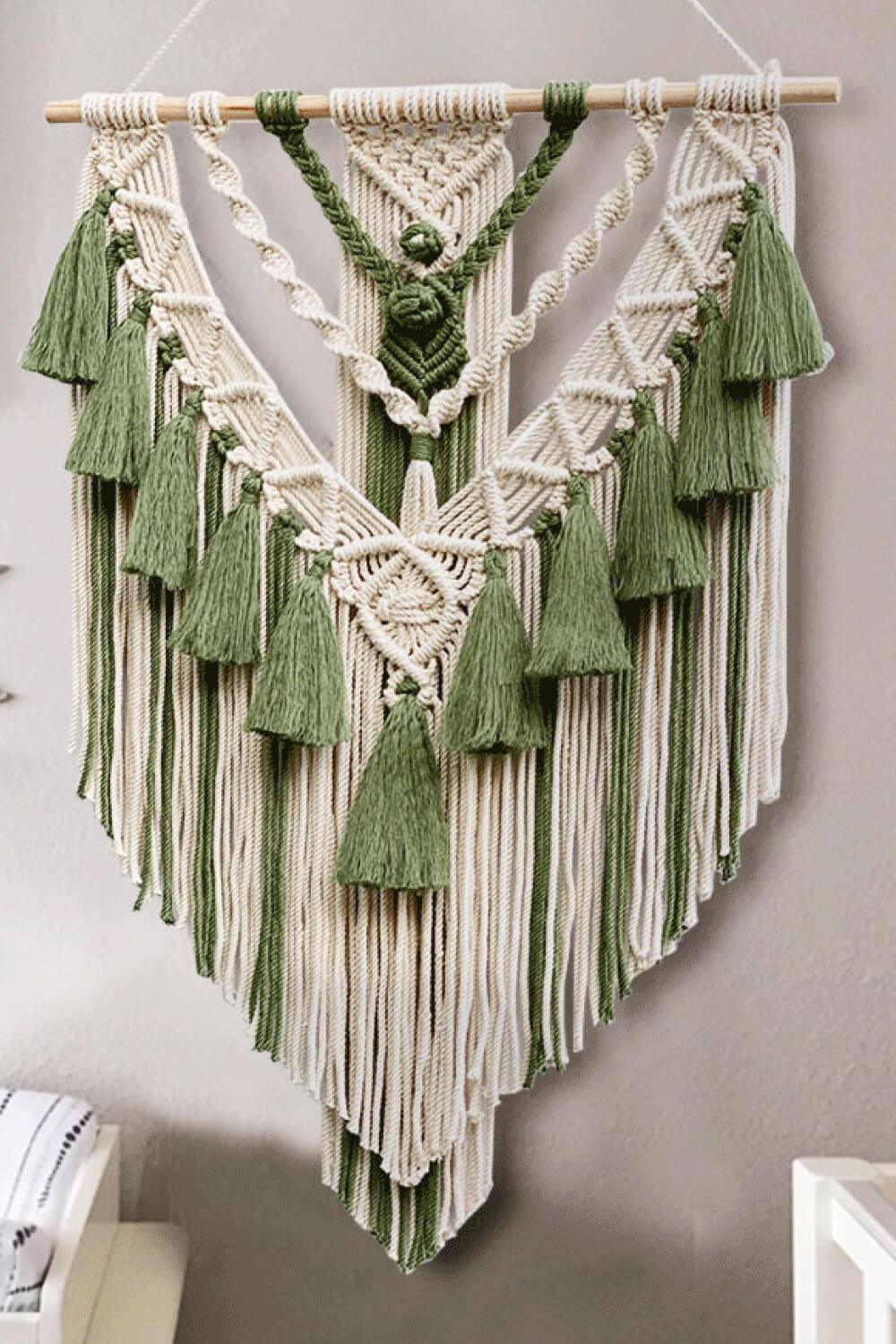 Two-Tone Macrame Wall Hanging - Olive Ave