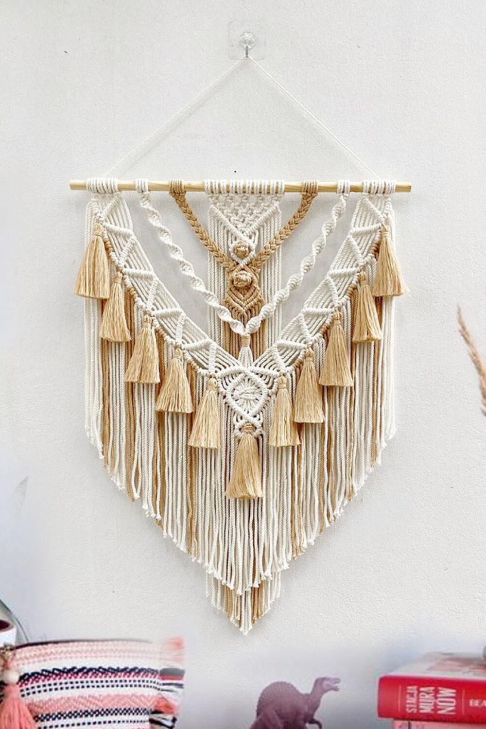 Two-Tone Macrame Wall Hanging - Olive Ave