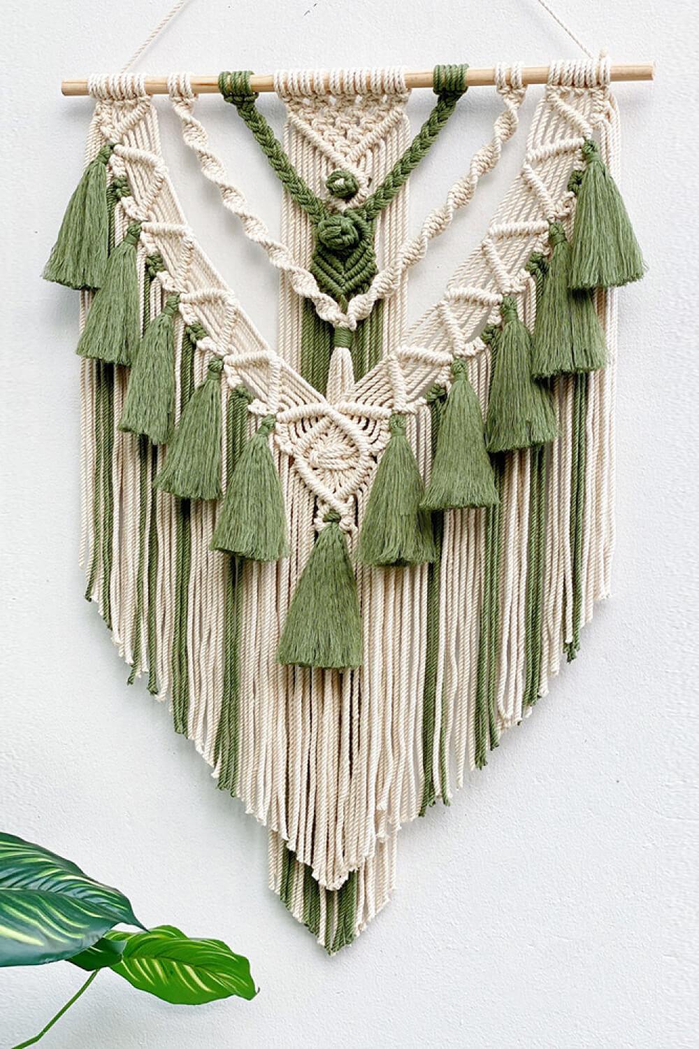 Two-Tone Macrame Wall Hanging - Olive Ave