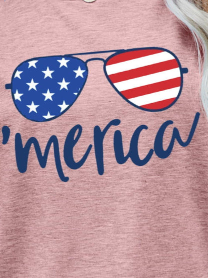 US Flag Glasses Graphic Tee - Olive Ave