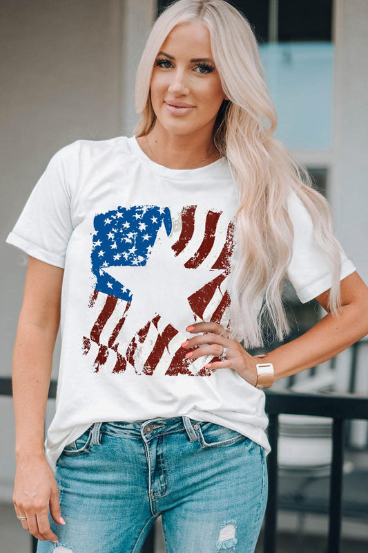 US Flag Star Graphic Tee - Olive Ave