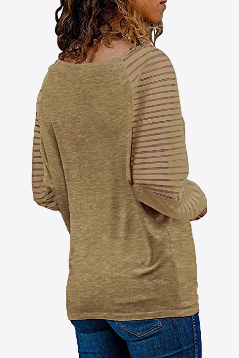 V-Neck Long Raglan Sleeve Top in 10 Colors - Olive Ave