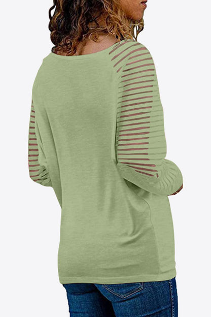 V-Neck Long Raglan Sleeve Top in 10 Colors - Olive Ave