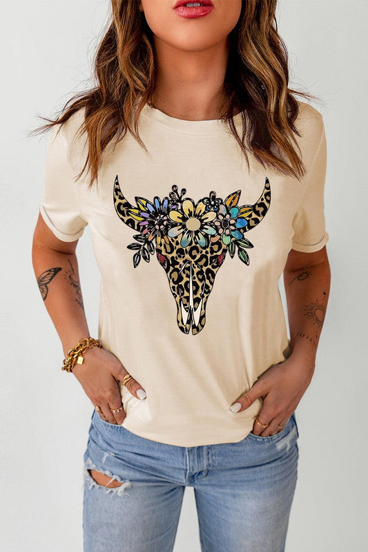 WESTERN Graphic Cuffed Sleeve Tee - Olive Ave