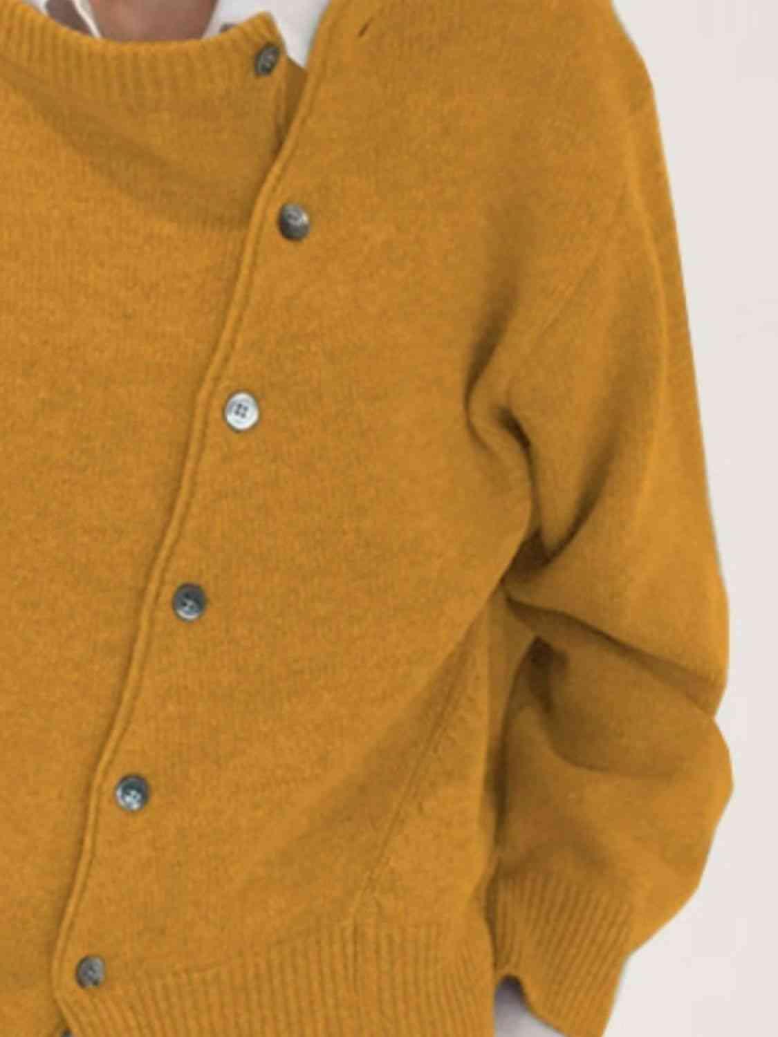 Asymmetrical Buttoned Cardigan in 6 Colors - Olive Ave