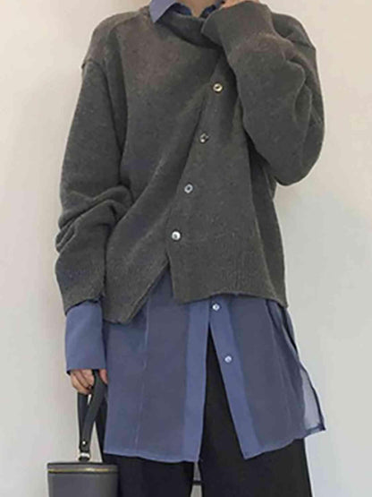 Asymmetrical Buttoned Cardigan in 6 Colors - Olive Ave
