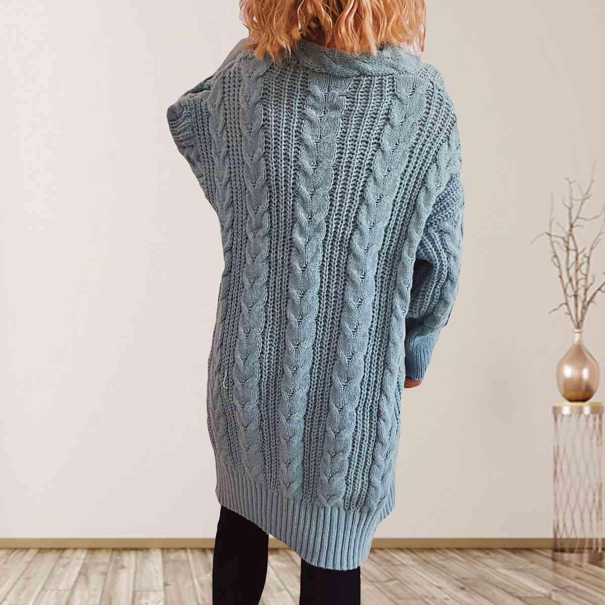 Cable-Knit Open Front Cardigan in 6 Colors - Olive Ave